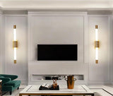600 MM LED Brass Gold Plated Long Tube Wall Light - Warm White