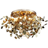 500 MM Gold Leaf Metal LED Chandelier Hanging Suspension Lamp - Warm White