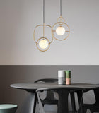 1 Light LED Gold Frosted Ball Pendant Lamp Chandelier Ceiling Light - Warm White