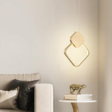 led 1 Light Modern Pendant Bedside Ceiling Lights - Gold (Square)