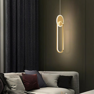 led Light Modern Gold Oval Pendant Lighting Ceiling Lights - Warm White
