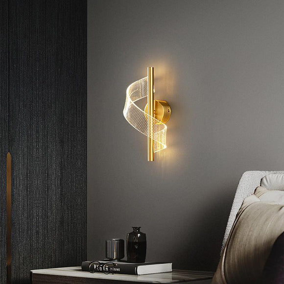 15W 300MM Modern Long Gold LED Wall Lamp - Warm White