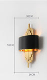 Black Shade Gold Plated Metal Wall Light for Drawing Room - Warm White