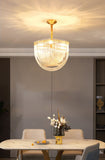 600 MM Gold Crystal Metal LED Chandelier Hanging Suspension Lamp - Warm White