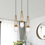 1 Light LED Amber Glass Ball Gold Pendant Lamp Ceiling Light - Warm White