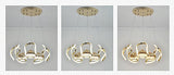 LED Golden 5 Light Rings Pendant Chandelier Light - Warm White