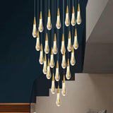 12 -LIGHT LED CRYSTAL DOUBLE HEIGHT STAIR CHANDELIER - WARM WHITE - Ashish Electrical India