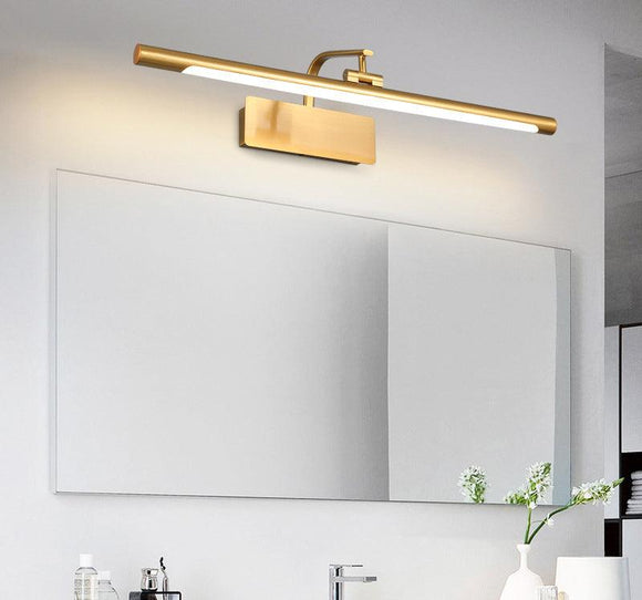 18W Modern Electroplated Brass Gold Body LED Wall Light Mirror Vanity Picture Lamp - Warm White - Ashish Electrical India