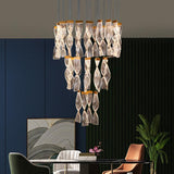 35-LIGHT LED CRYSTAL Twisted DOUBLE HEIGHT STAIR CHANDELIER - WARM WHITE - Ashish Electrical India