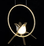 led 1-Light Bird Gold Hanging Pendant Ceiling Light - Warm White