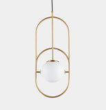 1 Light Modern LED Gold Frosted Ball Oval Pendant Lamp Chandelier Ceiling Light Dining Room - Warm White - Ashish Electrical India