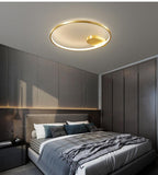 500MM Modern Electroplated Brass Gold Round LED Wall Lamp for Bedside Bathroom Mirror Light- Warm White