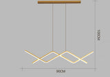 Gold Body Linear LED Chandelier Light Hanging Lamp - Warm White
