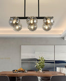 6 Light Black Smokey Glass Chandelier Ceiling Light - Warm White - Ashish Electrical India