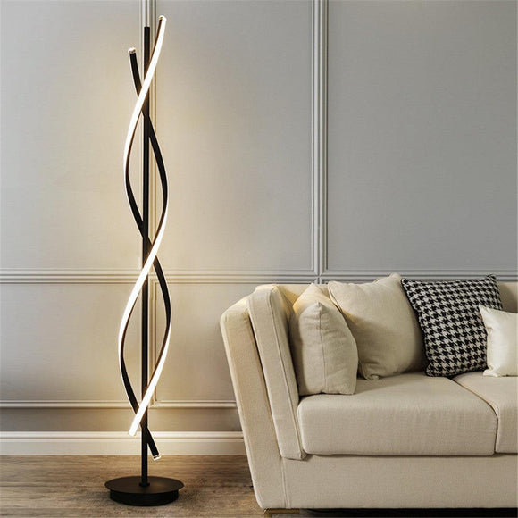 Led Modern Black Curvy Floor Standing lamp Living Room Light for Home Lighting Standing lamp - Warm White - Ashish Electrical India