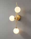3 Light Gold Metal Frost Glass Ball Wall Light Metal - Warm White - Ashish Electrical India