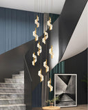 12-LIGHT LED Curl DOUBLE HEIGHT STAIR CHANDELIER - WARM WHITE - Ashish Electrical India