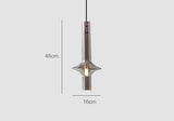 1-Light LED Gold Long Curvy Amber Glass Pendant Lamp Ceiling Light - Warm White - Ashish Electrical India