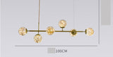 6 Fairy Light Gold Amber Glass Chandelier Ceiling Light - Warm White - Ashish Electrical India