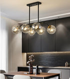 6 Light Black Smokey Glass Chandelier Ceiling Light - Warm White - Ashish Electrical India