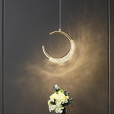 led 1-Light Gold Half Ring Acrylic Crystal Hanging Pendant Ceiling Light - Warm White - Ashish Electrical India