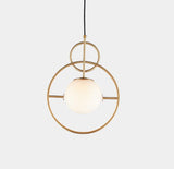 1 LED Gold Frosted Ball Round Pendant Lamp Chandelier Ceiling Light - Warm White - Ashish Electrical India