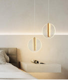 LED 1 Light Gold Acrylic Modern Pendant Bedside Ceiling Hanging Light - Warm White