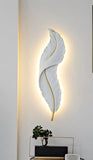 600MM Led Resin White Feather Lamp Room Wall Light - Warm White