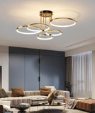 5 Light Gold Body Modern LED Ring Chandelier for Dining Living Room Lamp - Warm White