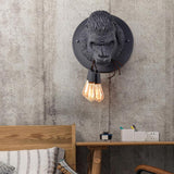 Chimpanze Face Wall Lamp LED European Creative Wall Lamp Bedroom Bedside Lamp - Grey - Ashish Electrical India