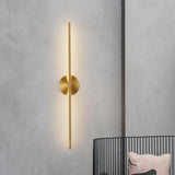 550MM LED Gold Long Tube Wall Light - Warm White