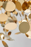 500 MM Gold Leaf Metal LED Chandelier Hanging Suspension Lamp - Warm White - Ashish Electrical India