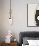1 Light LED Amber Glass Ball Gold Pendant Lamp Ceiling Light - Warm White