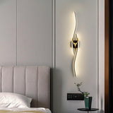 600MM Sleek Modern Black Gold Long Gold Deer LED Wall Lamp - Warm White - Ashish Electrical India