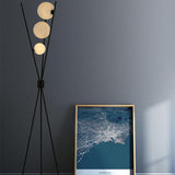 3 Frosted Glass Black Tripod Floor lamp Living Room Light for Home Lighting Standing lamp - Ashish Electrical India