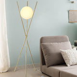 1 Frosted Glass Gold Tripod Floor lamp Living Room Light for Home Lighting Standing lamp - Gold