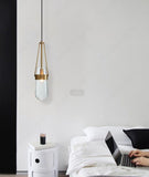 1 Light LED Amber Glass Ball Gold Pendant Lamp Ceiling Light - Warm White