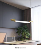 Gold Body Linear Acrylic LED Chandelier Pendant Light Hanging Lamp - Warm White - Ashish Electrical India