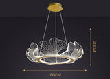 Gold Acrylic Curvy LED Pendant Chandelier Light - Warm White