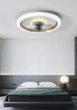 500 MM Round Gold Ceiling Light with Fan LED Chandelier - Warm White