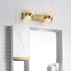 2 Acrylic Led Golden Body LED Wall Light Mirror Vanity Picture Lamp - Warm White