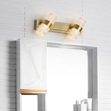 2 Acrylic Led Golden Body LED Wall Light Mirror Vanity Picture Lamp - Warm White - Ashish Electrical India