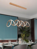 6 Ring Metal Copper Rose Gold Body Modern LED Chandelier Pendant Light Hanging Lamp - Warm White