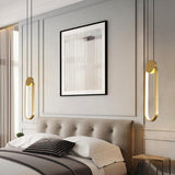 led 1 Light Modern Pendant Bedside Ceiling Lights - Gold (Oval)