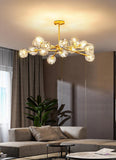 15 Light Electroplated Gold Metal Modern Chandelier Ceiling Light - Warm White