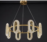 8 Light Oval Electroplated Gold Metal Modern Chandelier Ceiling Light - Warm White