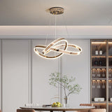 Gold Body Twisted LED Chandelier Pendant Light Hanging Lamp - Warm White