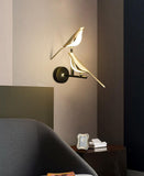 2 Led 2 Bird Modern Gold Black Metal Wall Light for Drawing Room - Warm White