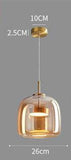 1 Light LED Glass Amber Gold Pendant Lamp Ceiling Light - Warm White - Ashish Electrical India