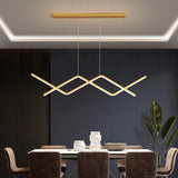 Gold Body Linear LED Chandelier Light Hanging Lamp - Warm White